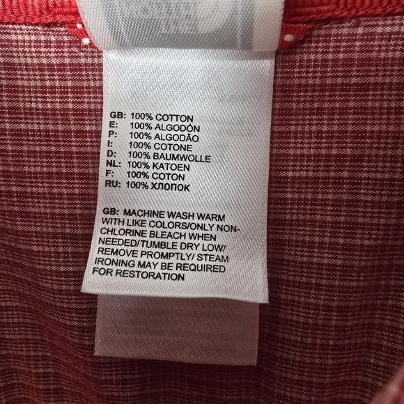 THE NORTH FACE Casual Button Down Long Sleeve Red Shirt Men Size L Preppy Office - Picture 8 of 12